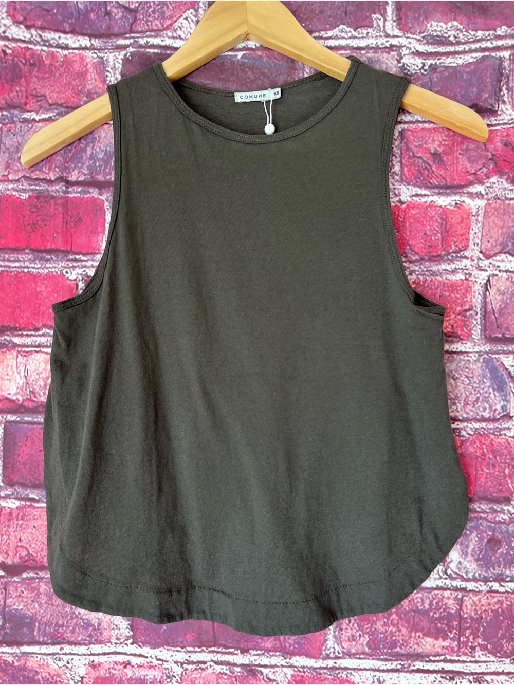 COMUNE NWT Karlstad Charcoal Gray Crewneck Tank Top Size XS